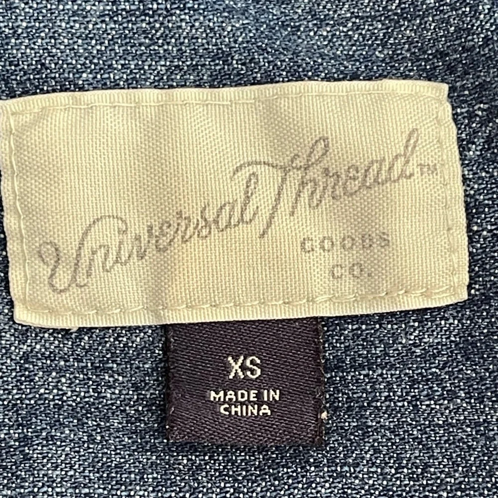 Universal Thread Blue Button Sleeveless Down Raw Hem Denim Dress XSmall Casual - Picture 9 of 11